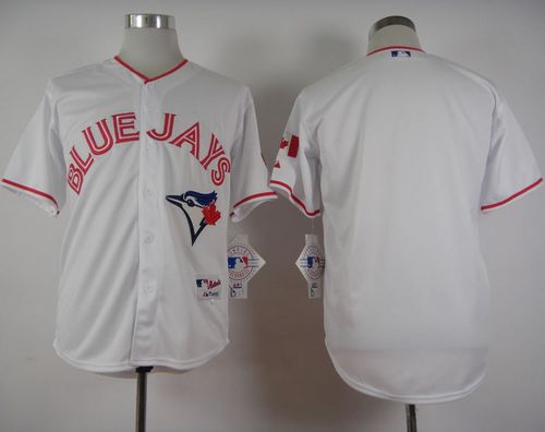 Blue Jays Blank White 2015 Canada Day Stitched MLB Jersey - Click Image to Close